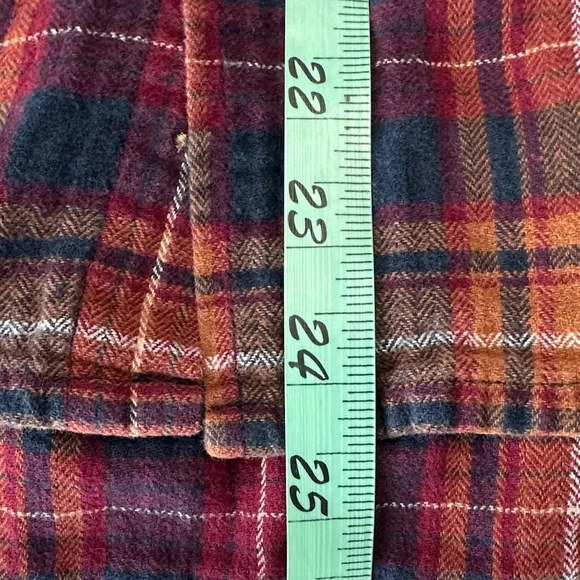Eddie Bauer Outdoor Timeless Men's Checkered Flannel Shirt Burgundy/Navy SzS - Picture 14 of 14
